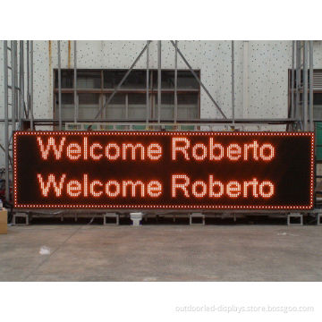 Semi-outdoor P10 Led Scrolling Message Sign Display , Green / Blue Color